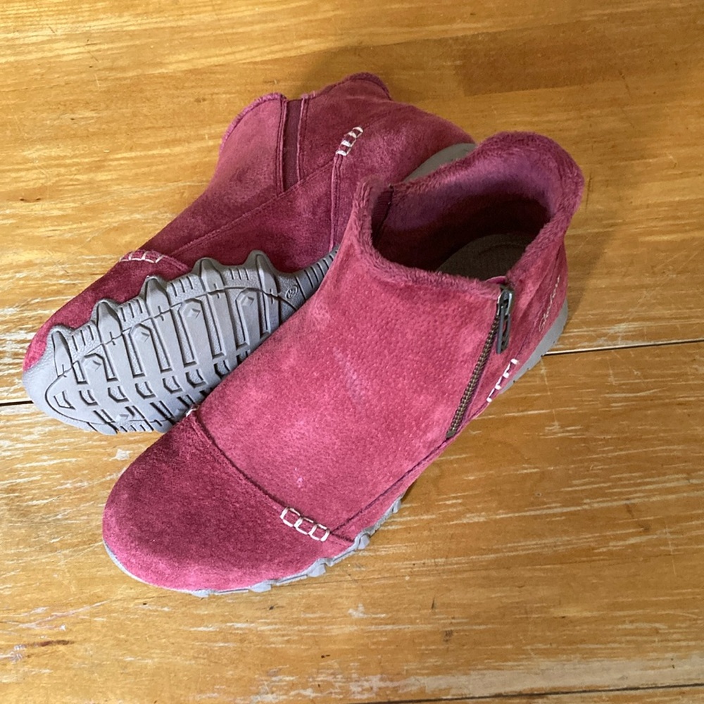 Pink Suede Boots by Skechers